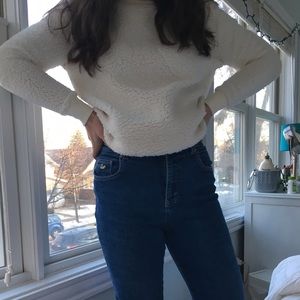 Cozy white Sherpa sweater